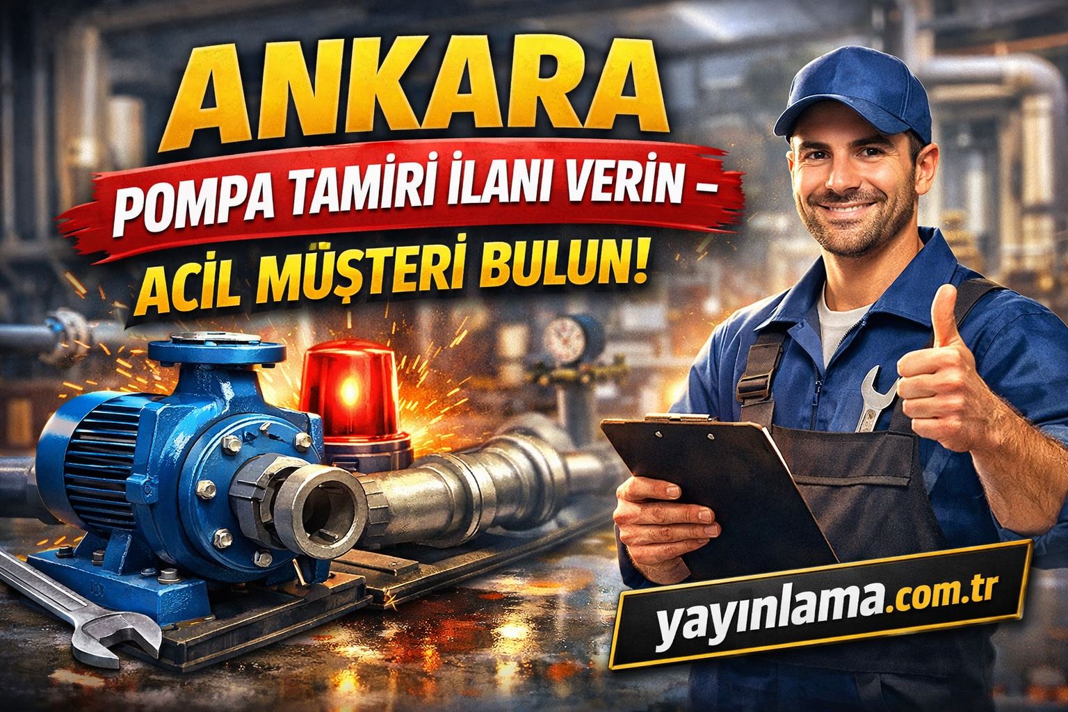 Ankara Pompa Tamiri İlanı Verin Acil Müşteri Bulun - Yayınlatmak İstiyorum