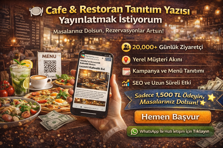 Read more about the article Cafe & Restoran Tanıtım Yazısı Yayınlatmak İstiyorum – Masalarınız Dolsun!
